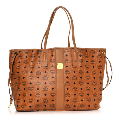 MCM Visetos Large Liz Reversible Shopper Tote Cognac 1 of 7