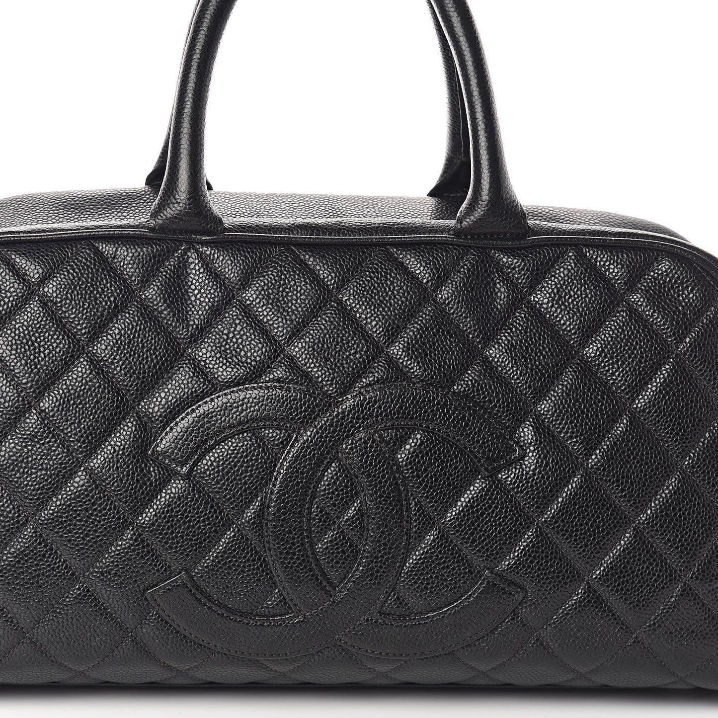 Caviar Quilted Large Bowler Black