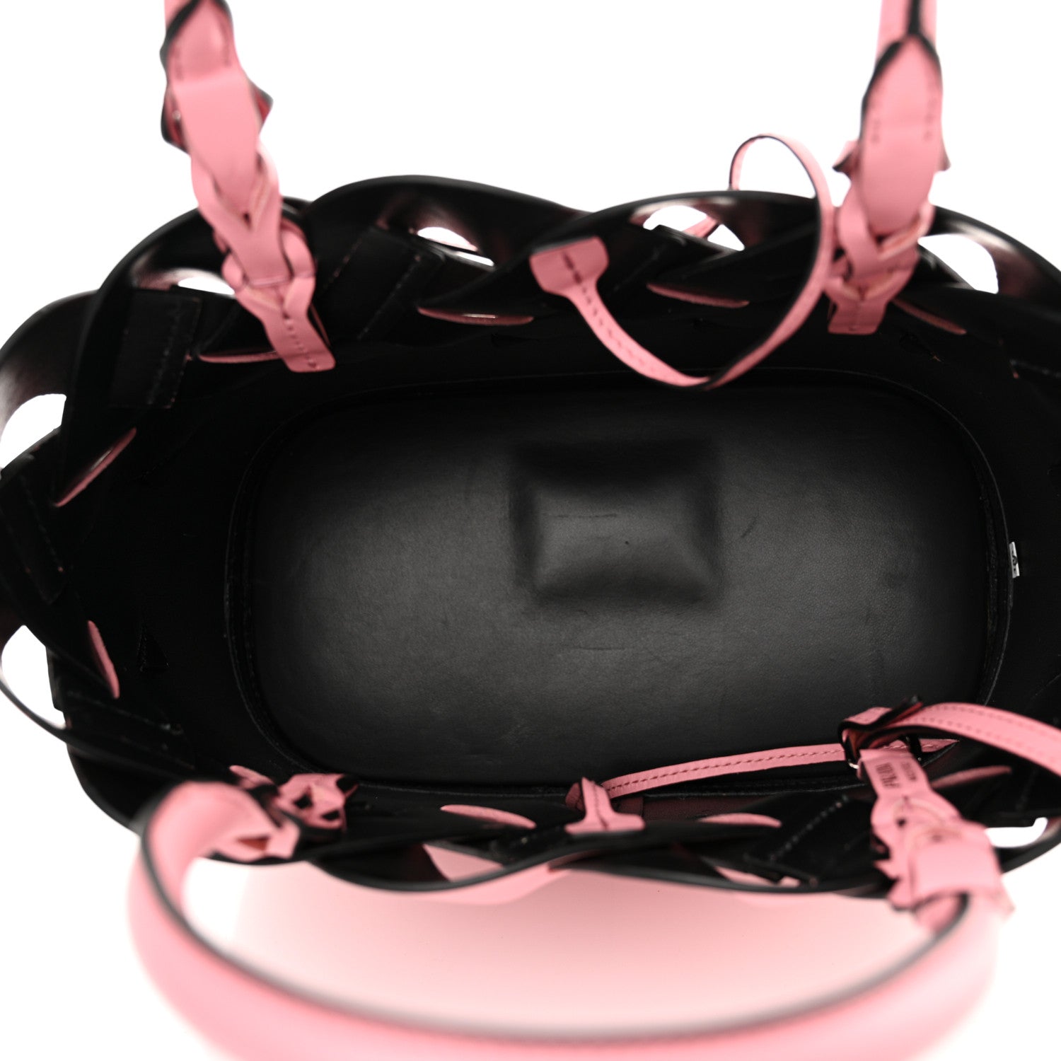 Prada Vitello Intreccio Tote Bag Petalo Black 6 of 11