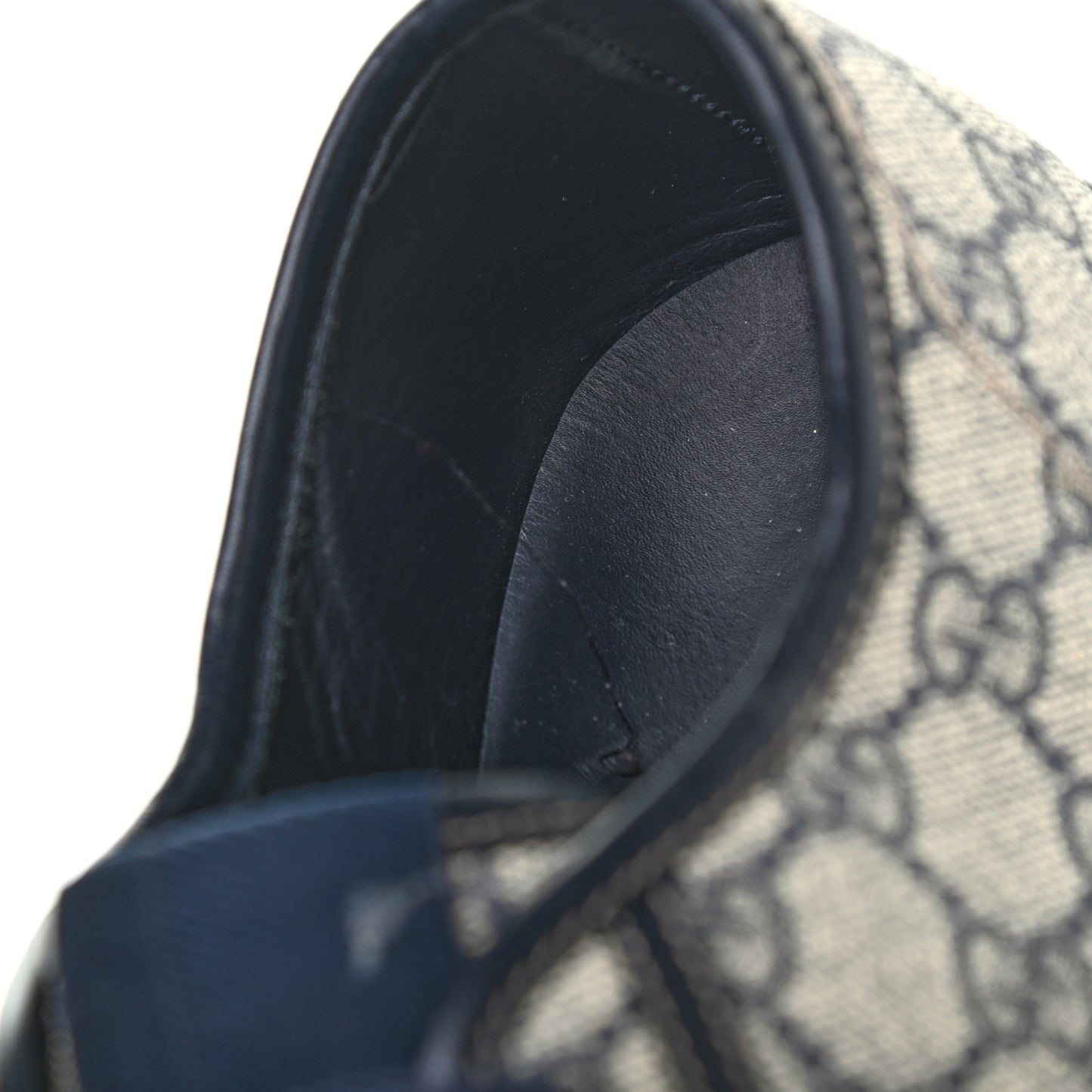 GG Supreme Monogram Mens Sneakers 7 Navy