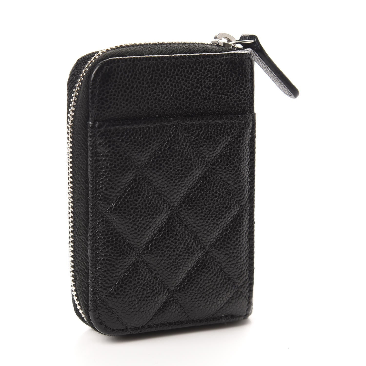 Chanel Caviar Quilted Zip Card Holder Black 3 of 8