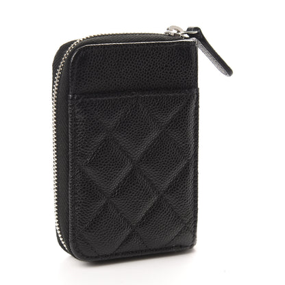 Chanel Caviar Quilted Zip Card Holder Black 3 of 8