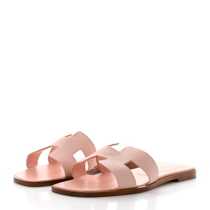 Hermes Epsom Oran Sandals 39 Rose Pale 3 of 9