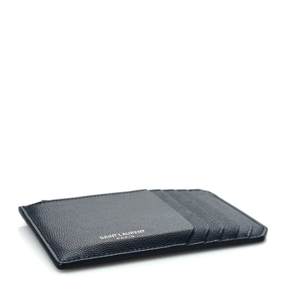 Saint Laurent Grained Calfskin 5 Fragments Zip Pouch Card Holder Deep Marine 4 of 7