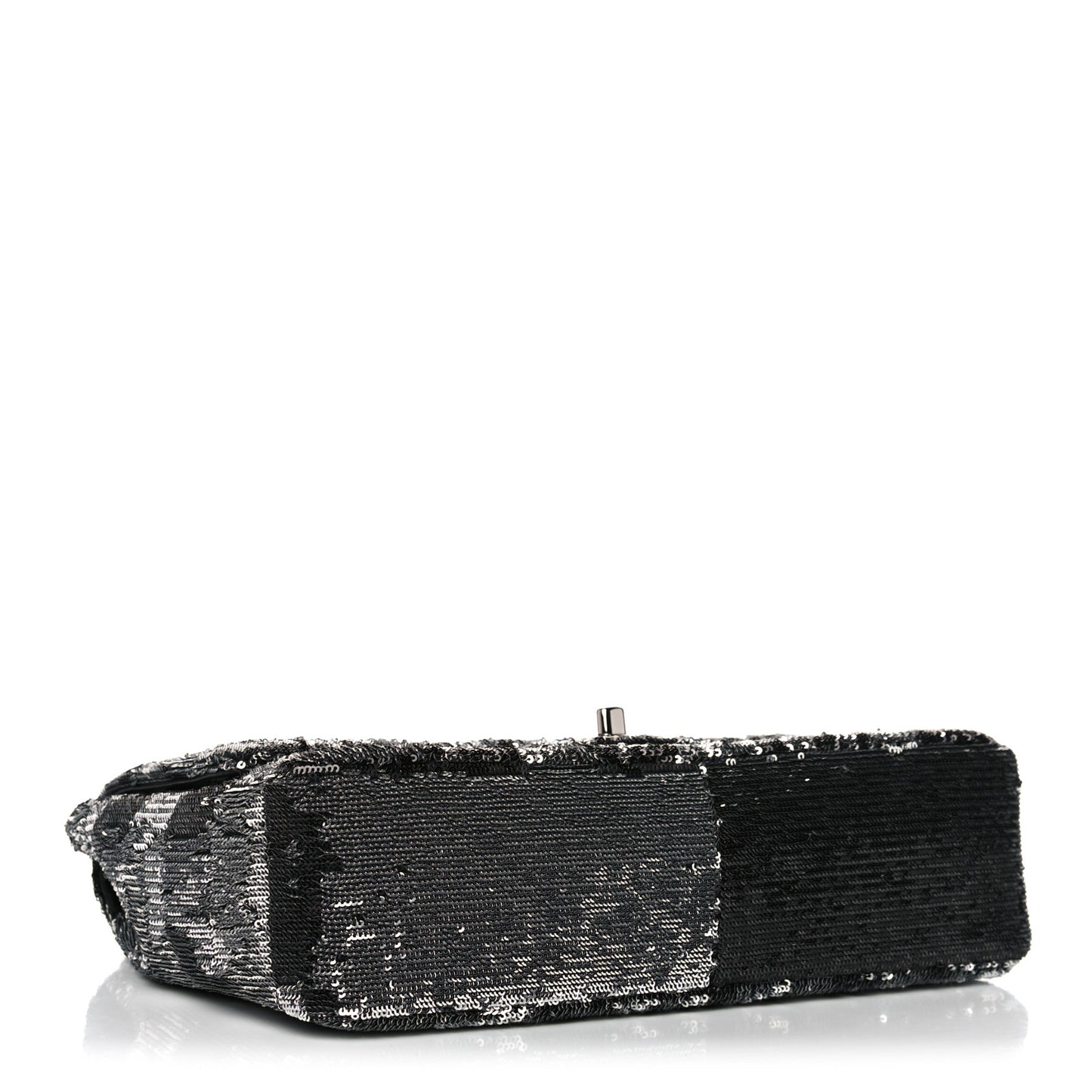 Sequin La Pausa Medium Single Flap Silver Black
