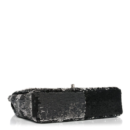Chanel Sequin La Pausa Medium Single Flap Silver Black 4 of 12