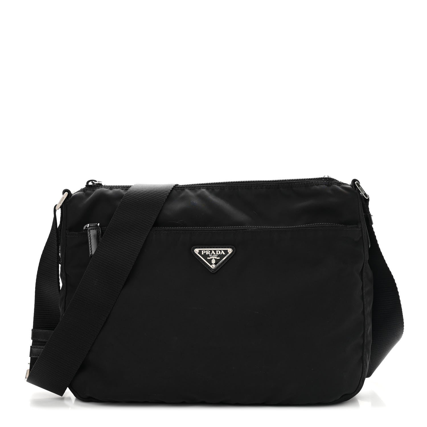 Prada Tessuto Nylon Messenger Bag Black 1 of 13