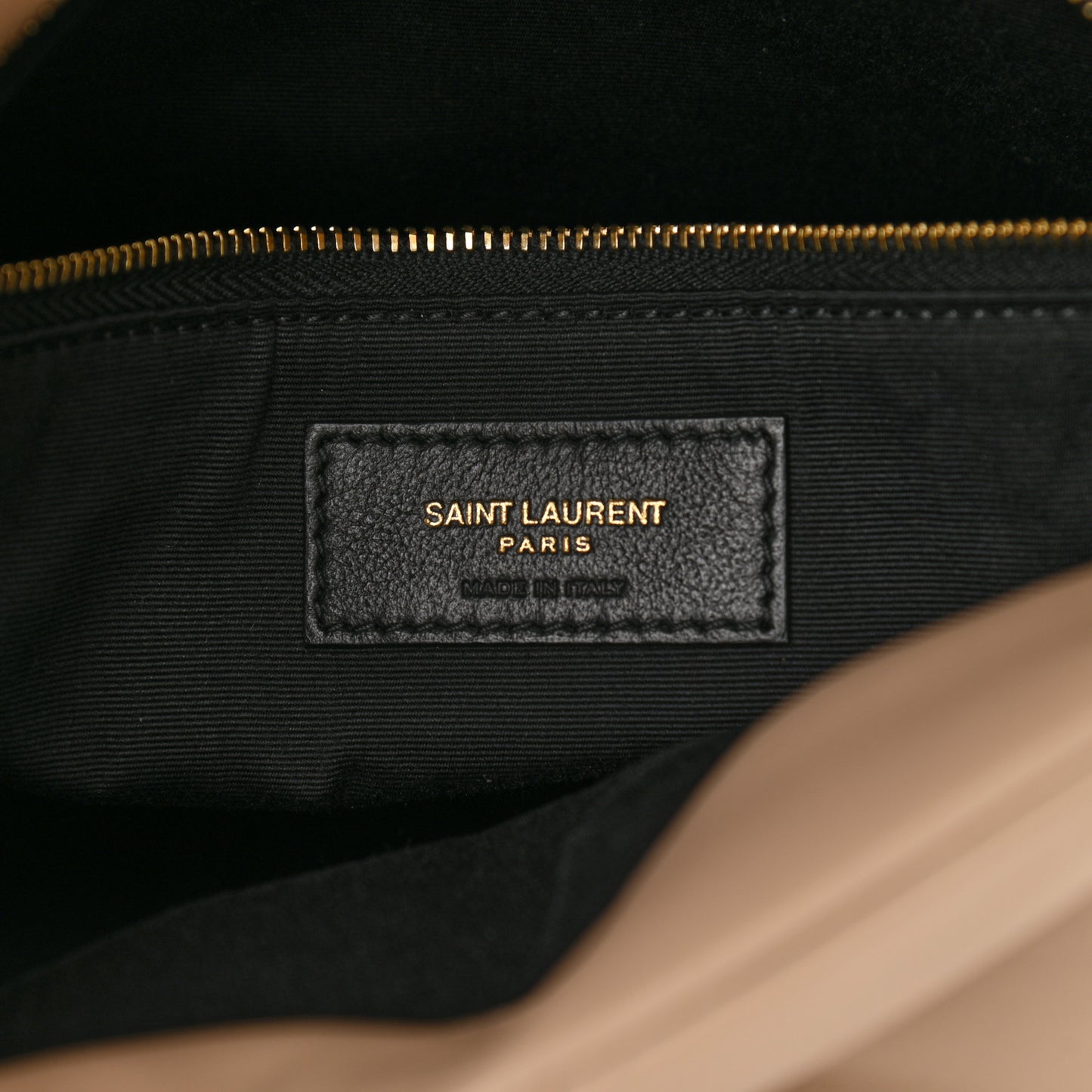 Lambskin Quilted Small Loulou Puffer Monogram Chain Satchel Dark Beige