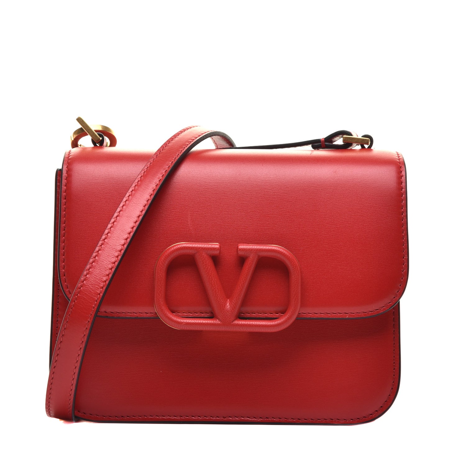 Smooth Calfskin Small VSling Shoulder Bag Red