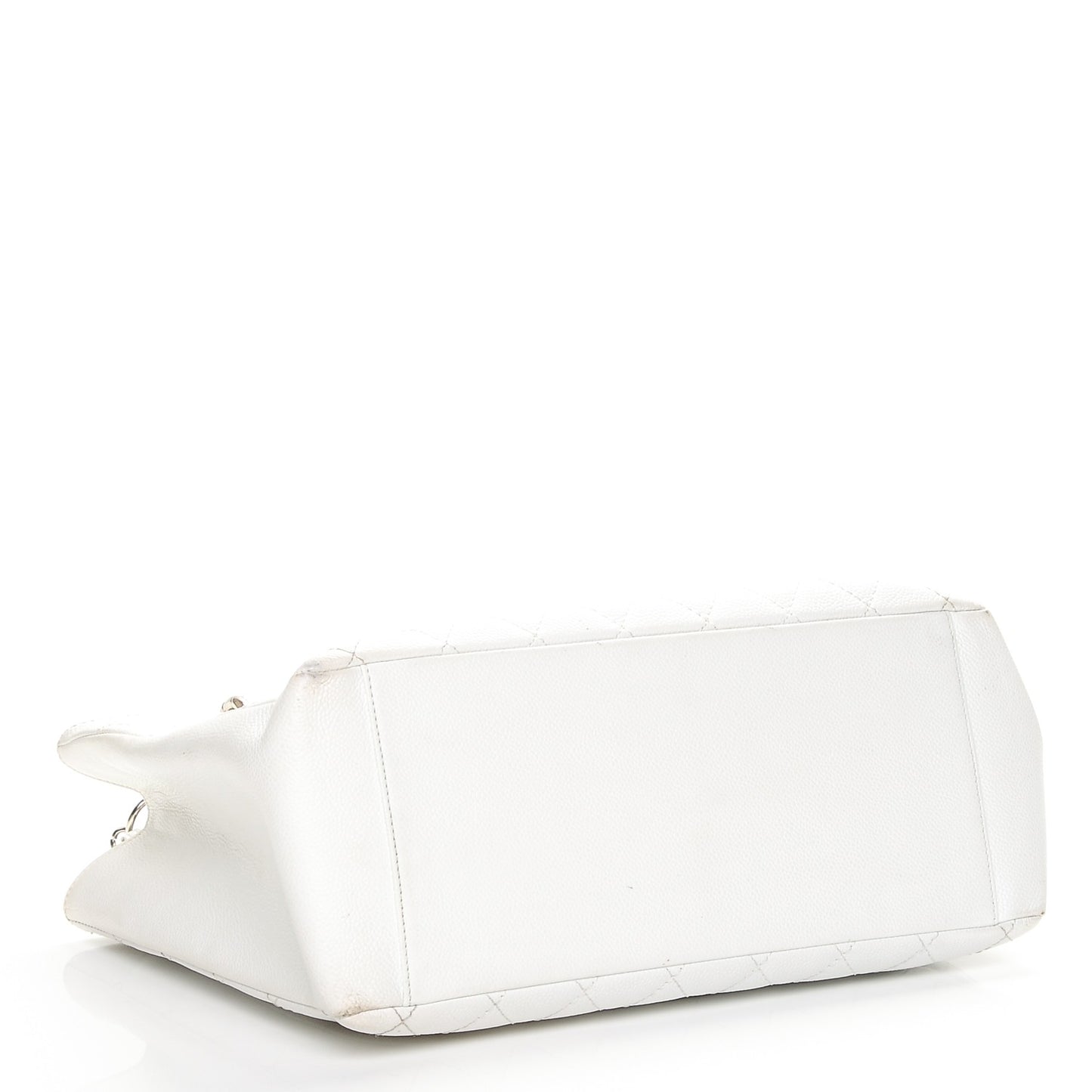 Caviar Quilted Grand Shopping Tote GST White