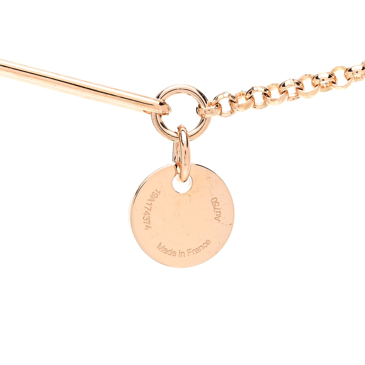 18K Rose Gold Diamond MM Ex-Libris Pendant Necklace