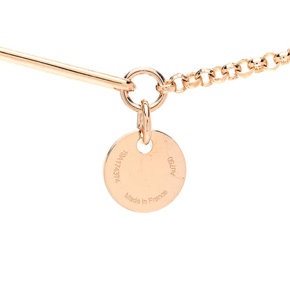 Hermes 18K Rose Gold Diamond MM Ex-Libris Pendant Necklace 6 of 7