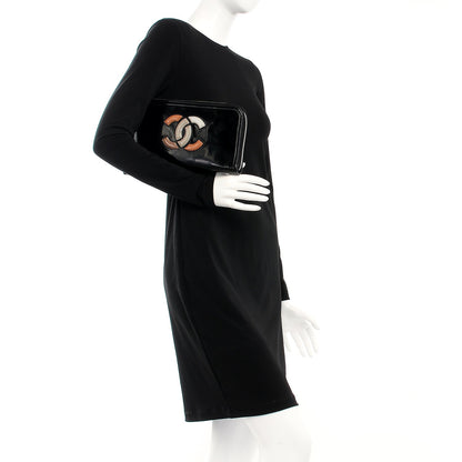 Chanel Vinyl Patent Lipstick Wristlet Wallet Black 2 of 13