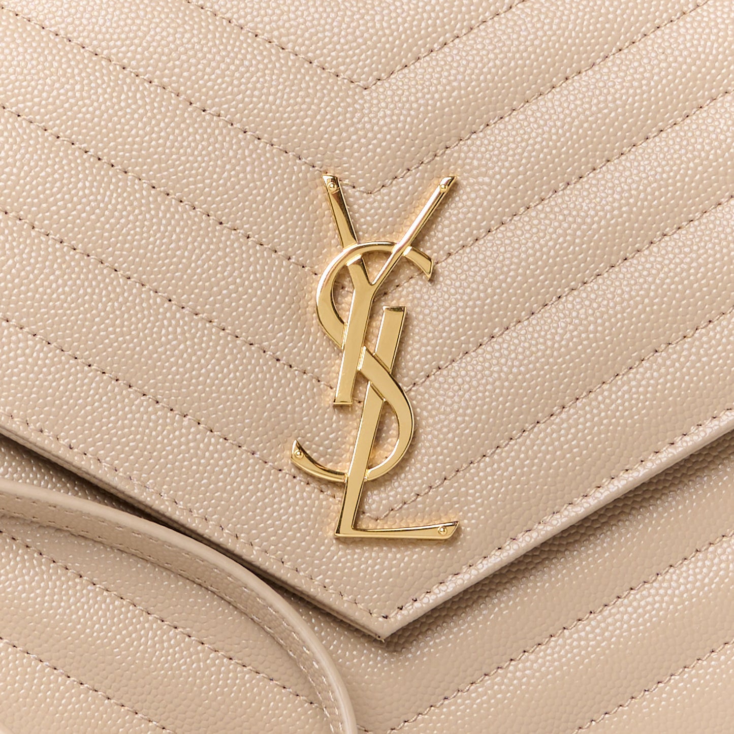Grain De Poudre Matelasse Chevron Monogram Envelope Clutch Dark Beige