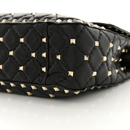 Valentino Garavani Lambskin Medium Rockstud Spike Shoulder Bag Black 9 of 12