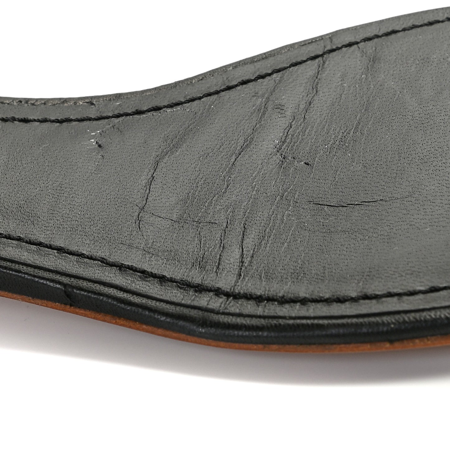 Lambskin CC Thong Sandals 41 Black