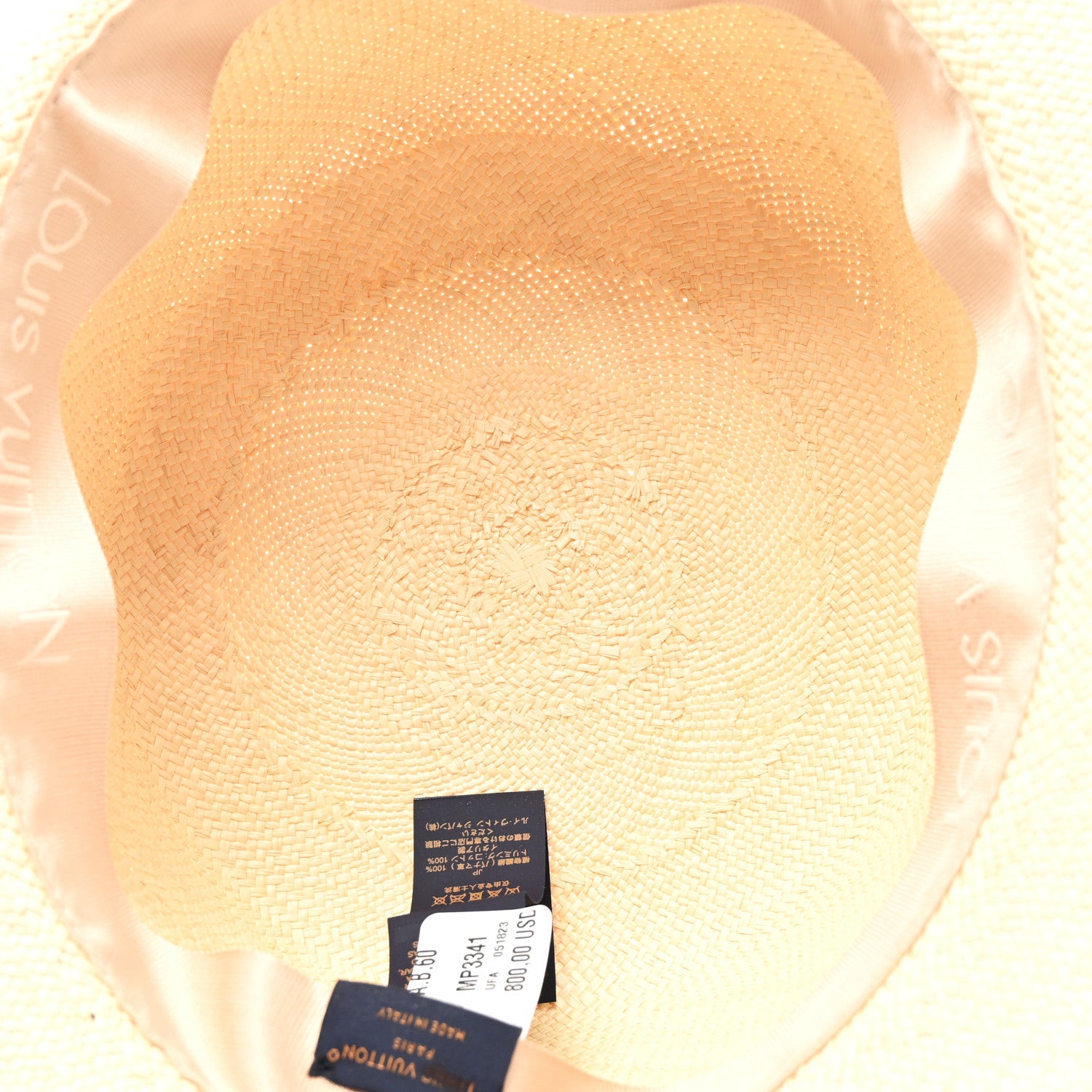 Louis Vuitton Straw Monogram Bandana Hat Blue 7 of 7