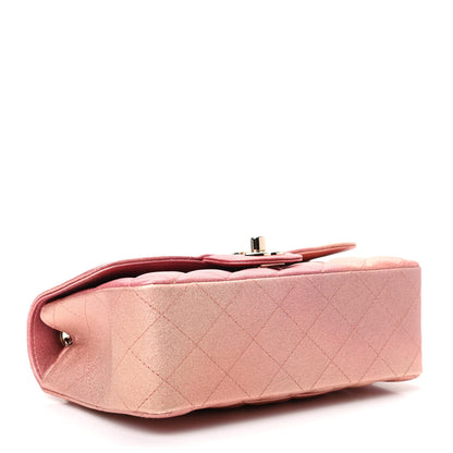 Chanel Metallic Lambskin Quilted Ombre Mini Rectangular Flap Pink 4 of 9