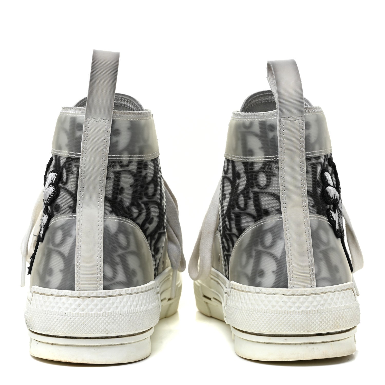 Christian Dior X SHAWN STUSSY Canvas Oblique Mens Bee B23 High Top Sneakers 41 White Black 4 of 19