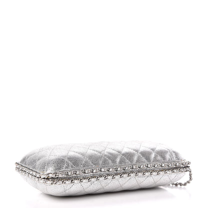 Chanel Metallic Lambskin Small Chain Around Clutch Silver 4 of 15
