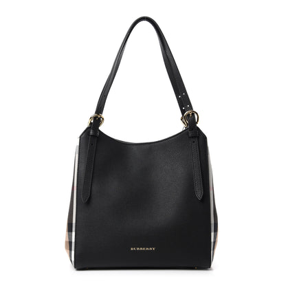 Burberry Grainy Calfskin House Check Small Canterbury Black 1 of 11