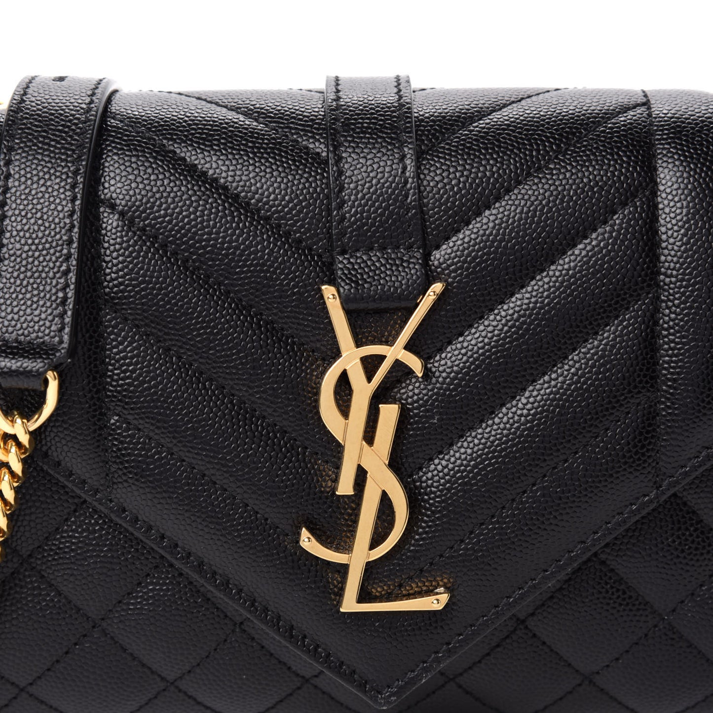 Grain De Poudre Textured Mixed Matelasse Triquilt Small Monogram Satchel Black