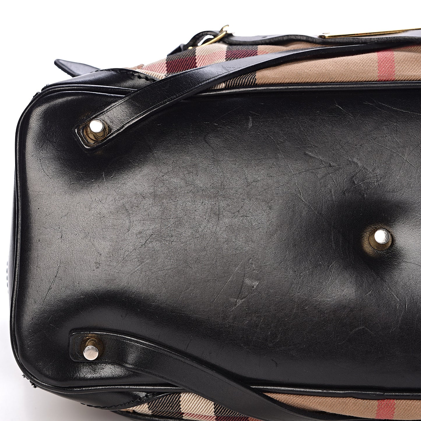 House Check Bridle Calfskin Medium Lynher Tote Black