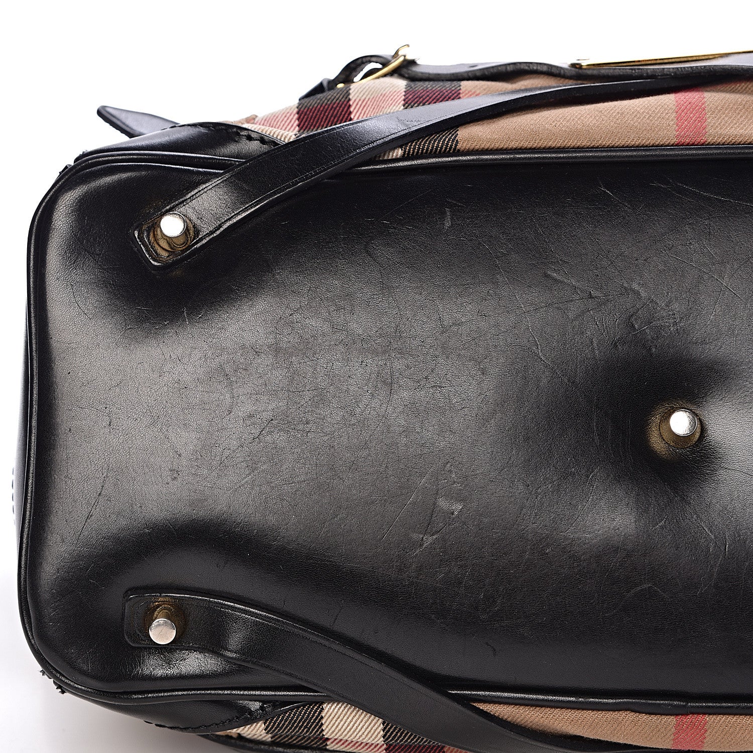 Burberry House Check Bridle Calfskin Medium Lynher Tote Black 12 of 15