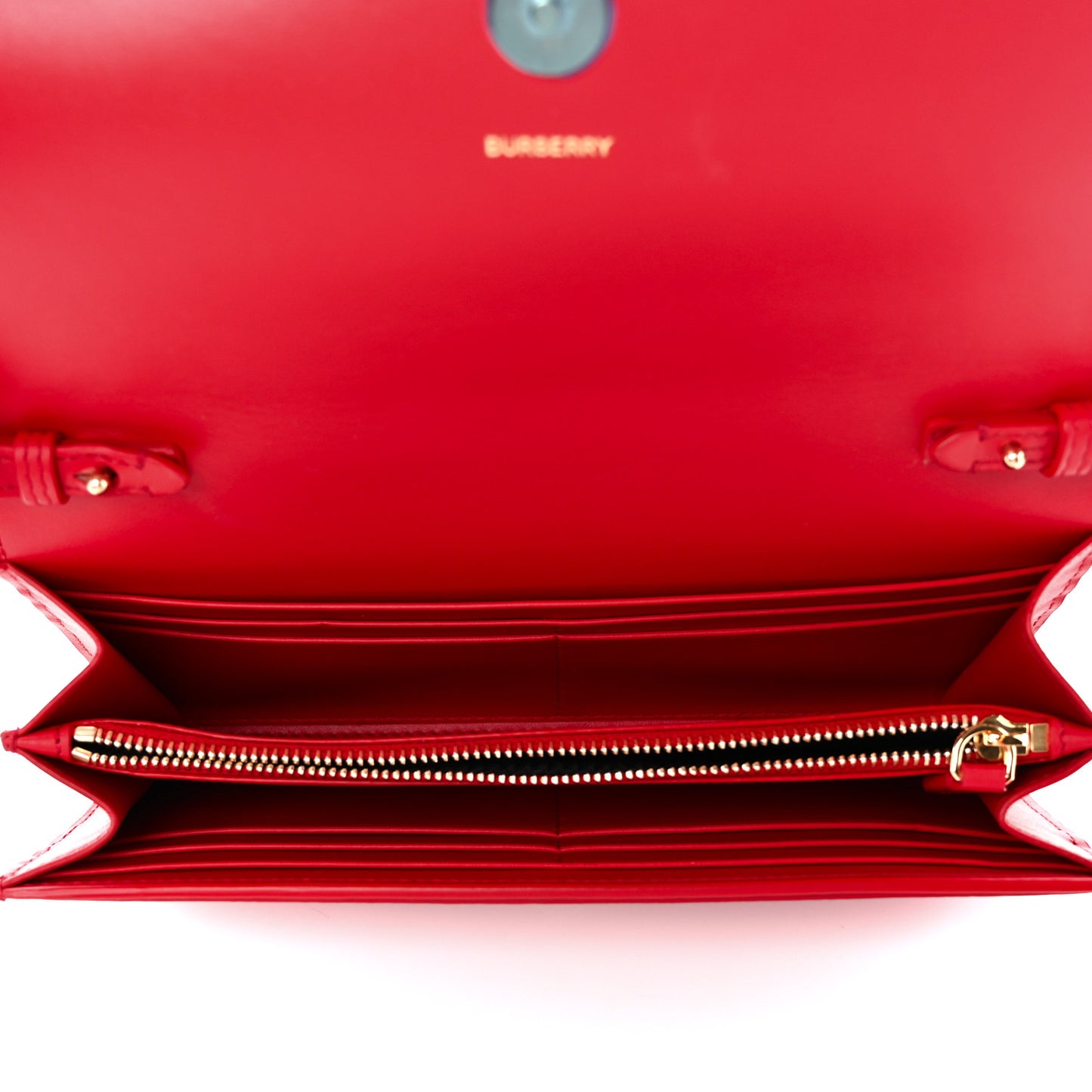 Calfskin Logo Hazelmere Wallet With Detachable Strap Red