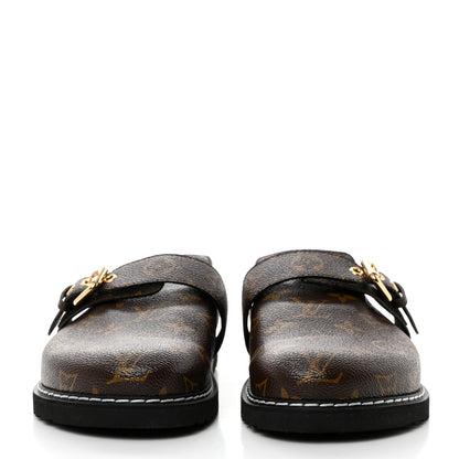 Louis Vuitton Patent Monogram Womens Cosy Flat Comfort Clog Mules 38.5 Brown 2 of 8