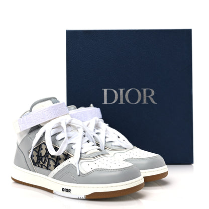 Christian Dior Smooth Calfskin Jacquard Oblique Mens B27 Mid Top Sneakers 41 Beige Blue 8 of 8