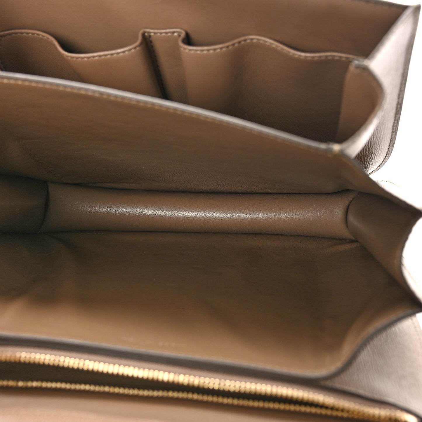 Liege Calfskin Medium Classic Box Flap Bag Taupe