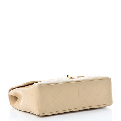 Chanel Caviar Quilted Jumbo Single Flap Beige Clair 4 of 11