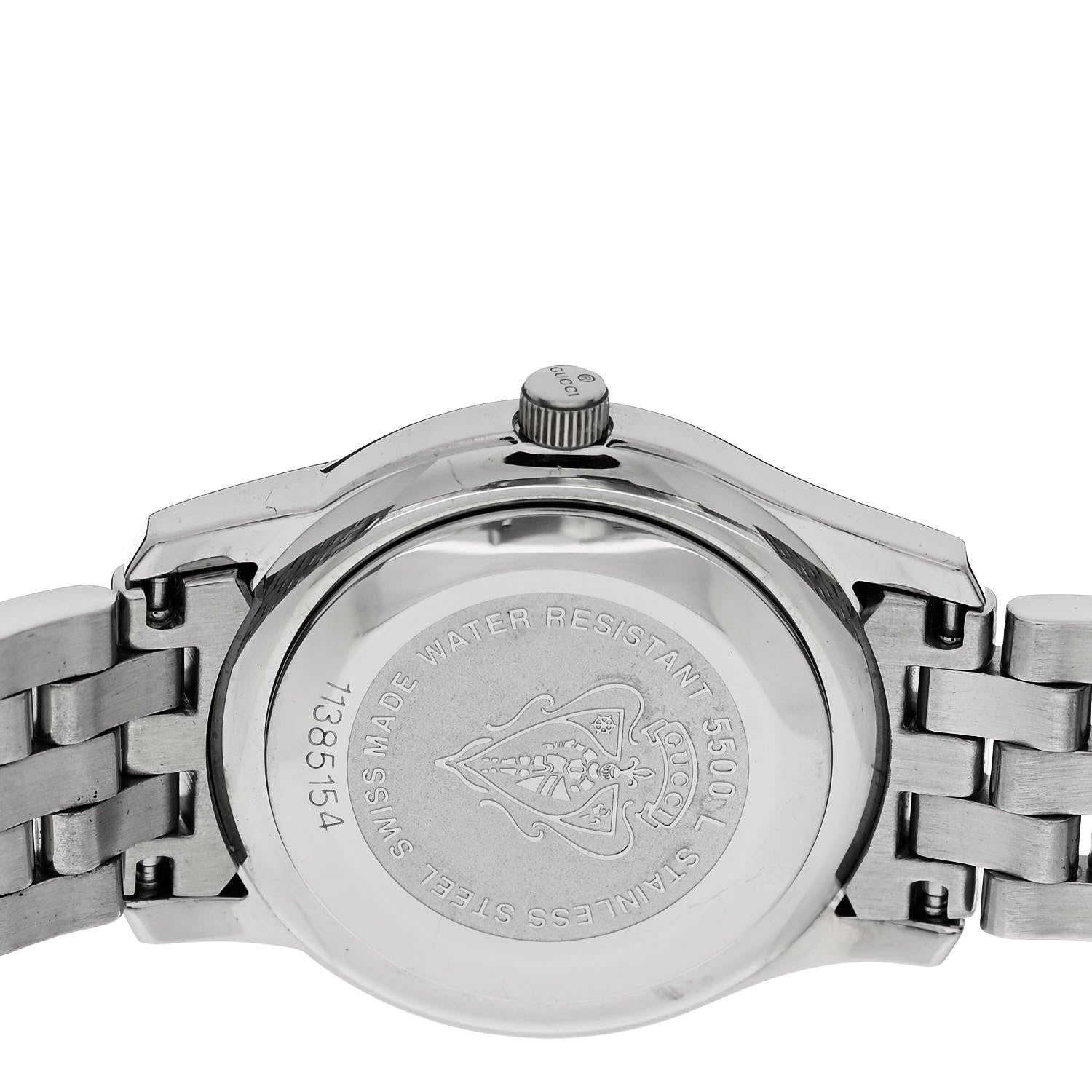 Gucci Stainless Steel Diamond Bezel Mother of Pearl 27mm 5500L Quartz Watch 4 of 4