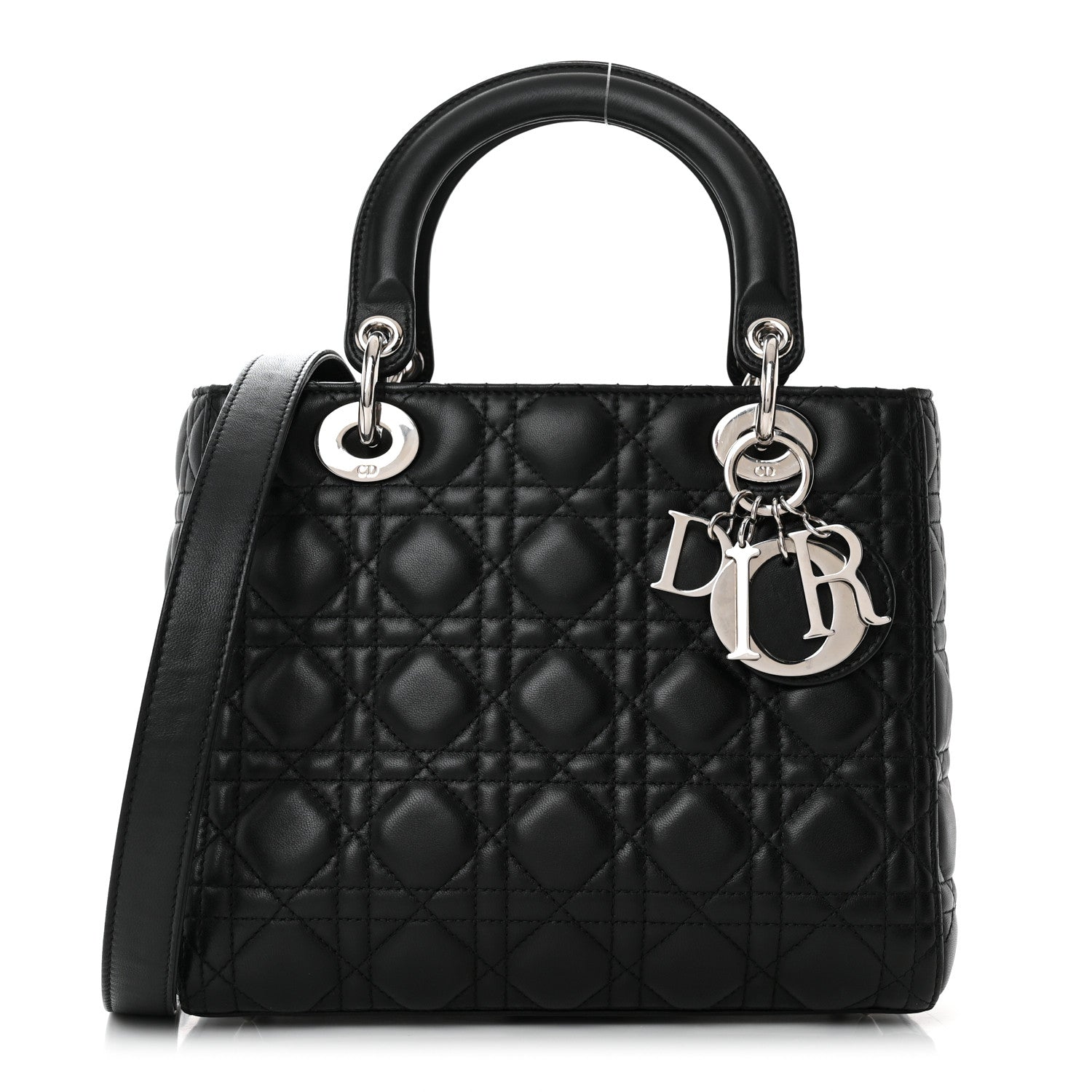 Christian Dior Lambskin Cannage Medium Lady Dior Black 1 of 10