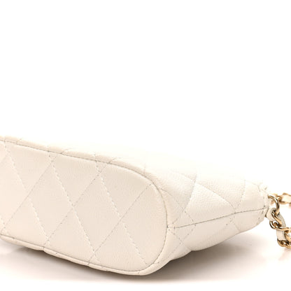 Chanel Caviar Quilted Classic Clutch with Chain White 10 of 10