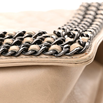 Chanel Glazed Calfskin Quilted New Medium Boy Chained Flap Beige 12 of 15
