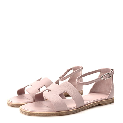 Hermes Epsom Santorini Sandals 38 Rose Porcelaine 3 of 9