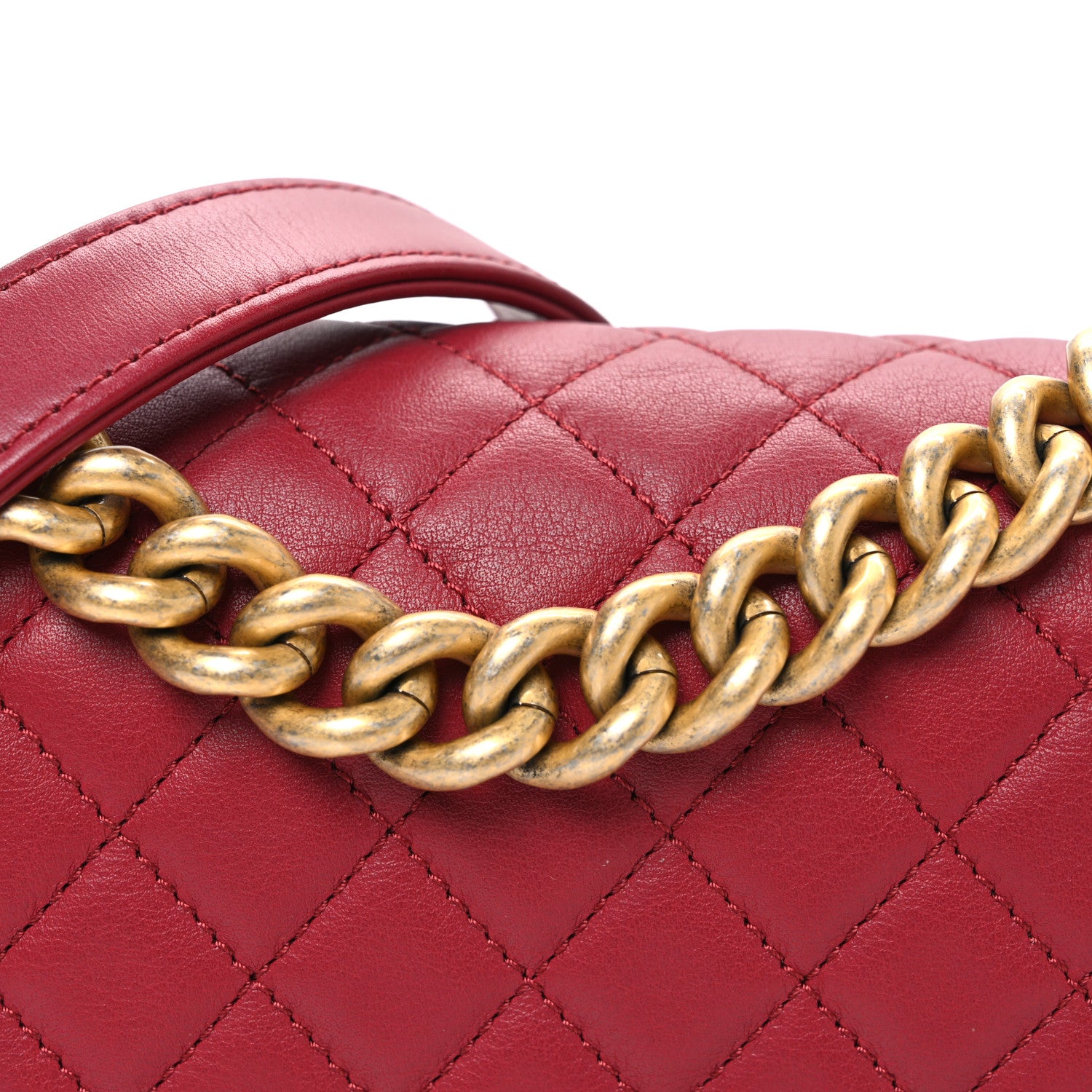 Chanel Lambskin Quilted Small Boy Flap Dark Red 8 of 10