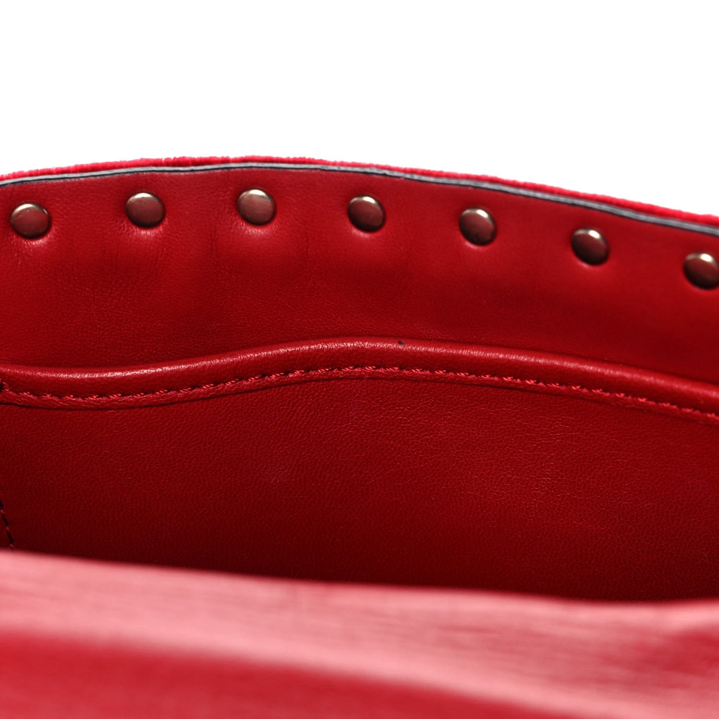 Velvet Medium Rockstud Spike Shoulder Bag Rosso Valentino