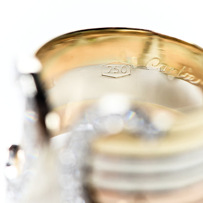Cartier 18K Pink Yellow White Gold Diamond C De Ring 49 4.75 5 of 7