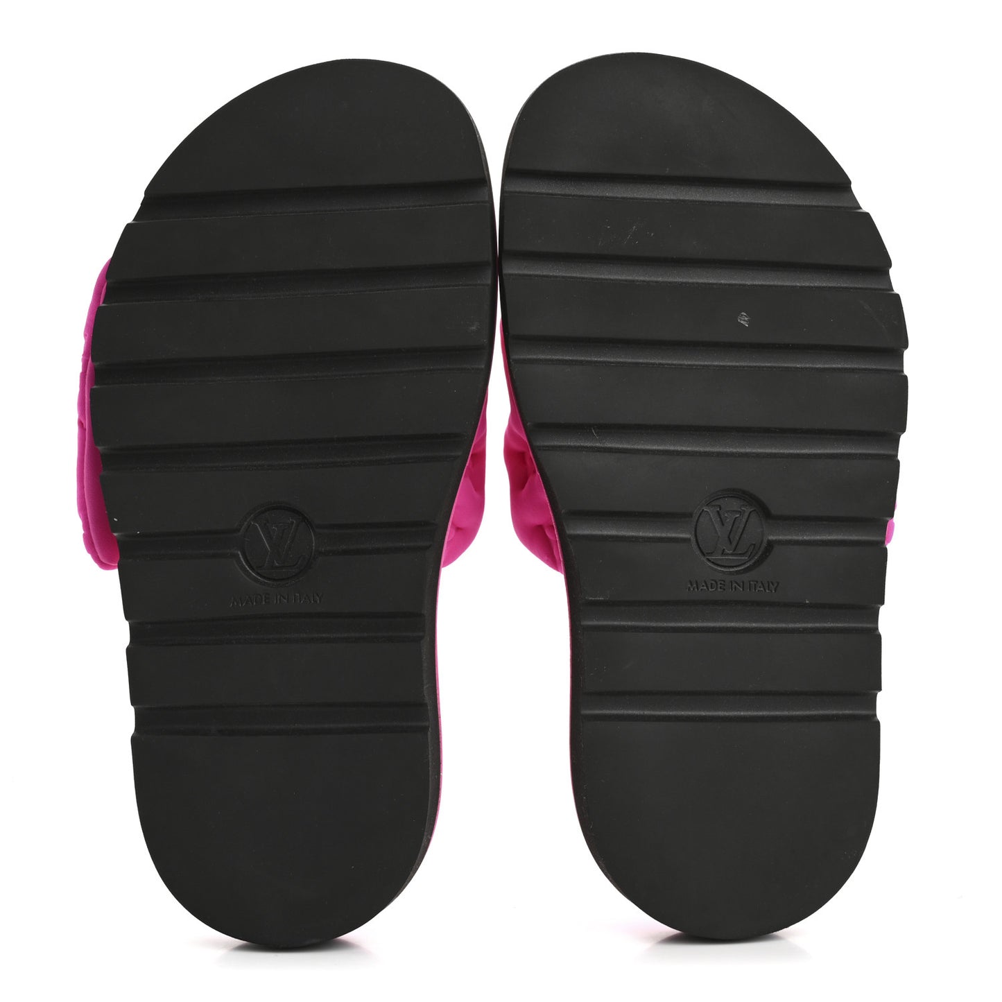 Technical Fabric Embossed Monogram Pool Pillow Comfort Mules 37 Fuchsia