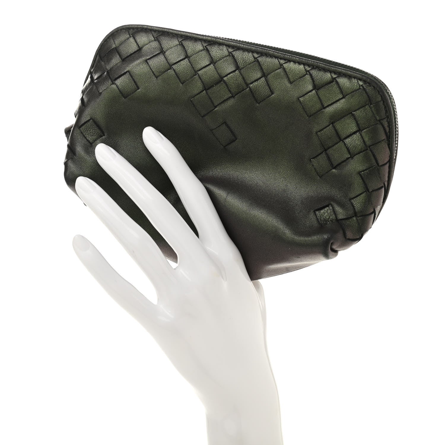 Bottega Veneta Iridescent Scarabee Small Cosmetic Pouch Green 2 of 14