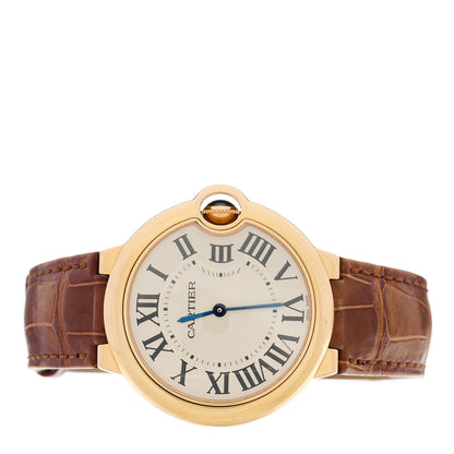 Cartier 18K Pink Gold Alligator 36mm Ballon Bleu De Cartier Automatic Watch Brown 2 of 5