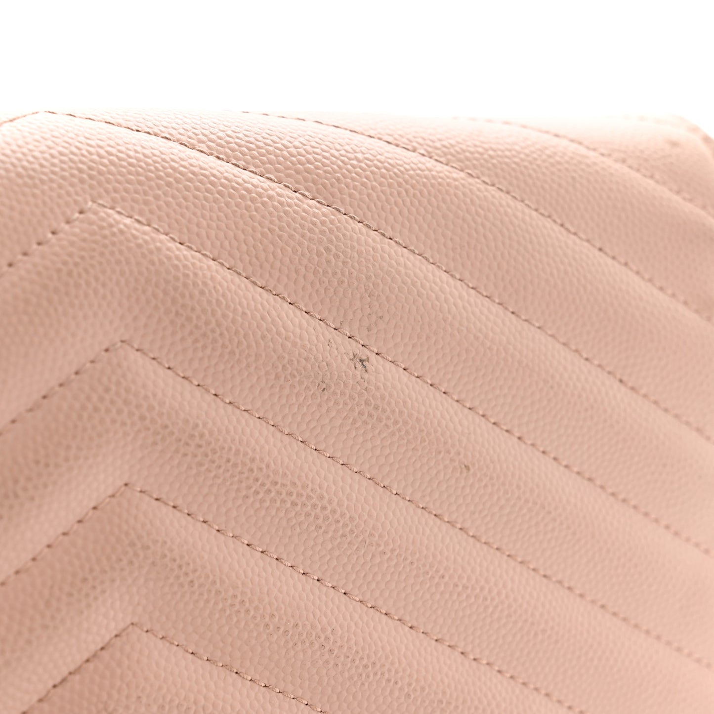 Grain De Poudre Matelasse Chevron Monogram Chain Wallet Pale Blush
