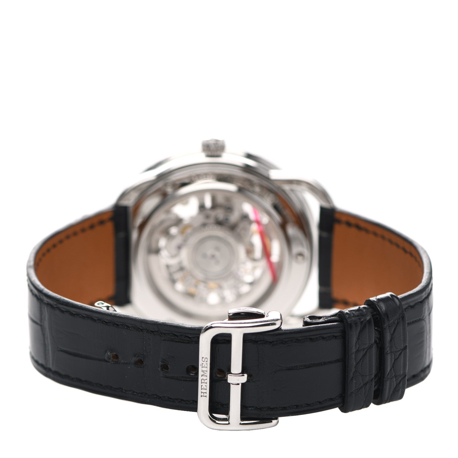 Hermes Stainless Steel Alligator 41mm Arceau Squelette Automatic Watch Noir 6 of 10
