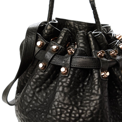 Alexander Wang Pebbled Lambskin Diego Bucket Black Rose Gold Hardware 10 of 10
