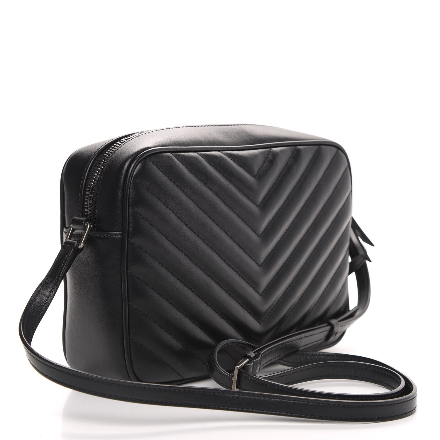 Saint Laurent Calfskin Matelasse Monogram Lou Camera Bag Black 3 of 8