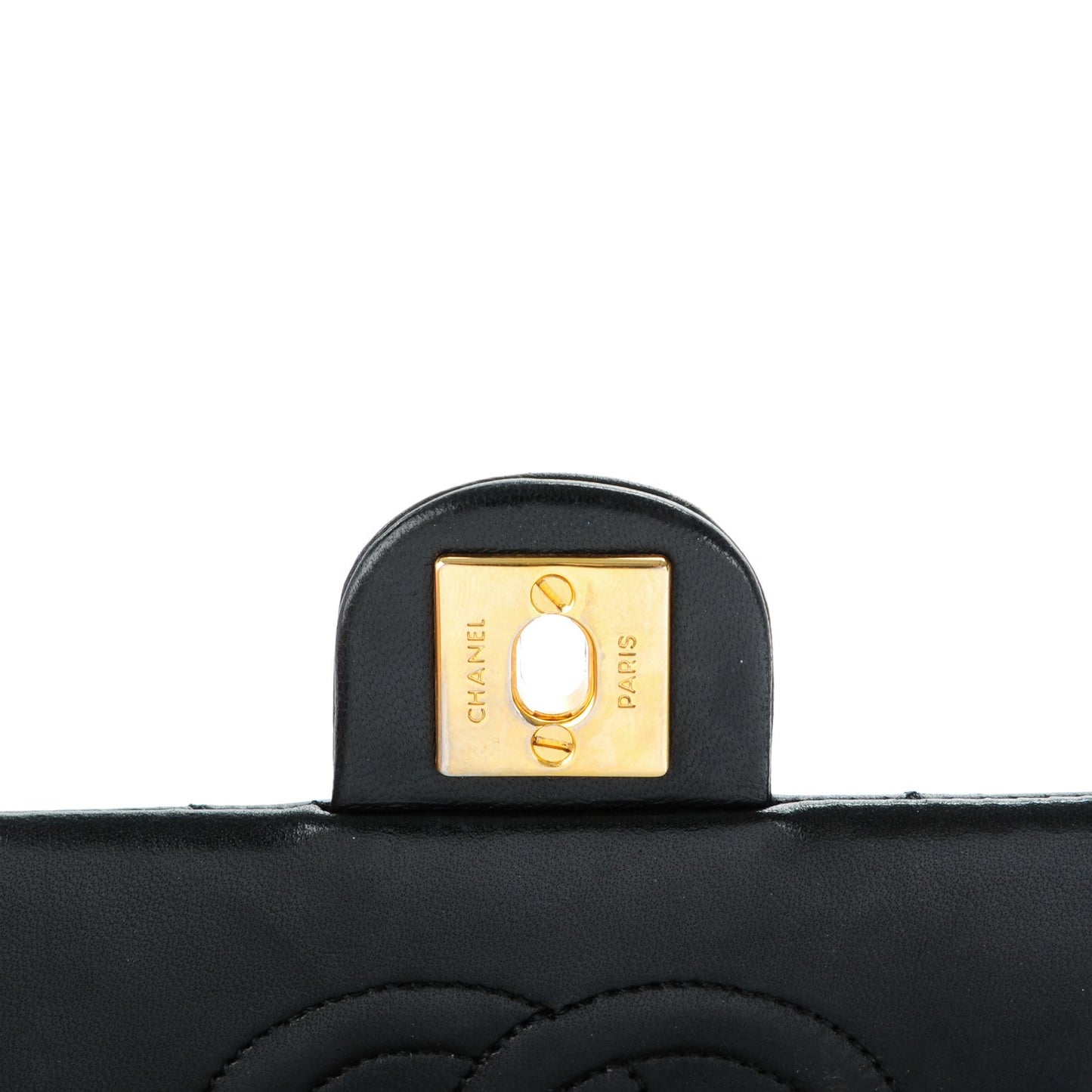 Lambskin Quilted Mini Square Flap Black