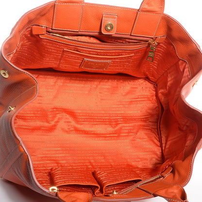 Prada Vitello Daino Shopping Tote Papaya 5 of 10